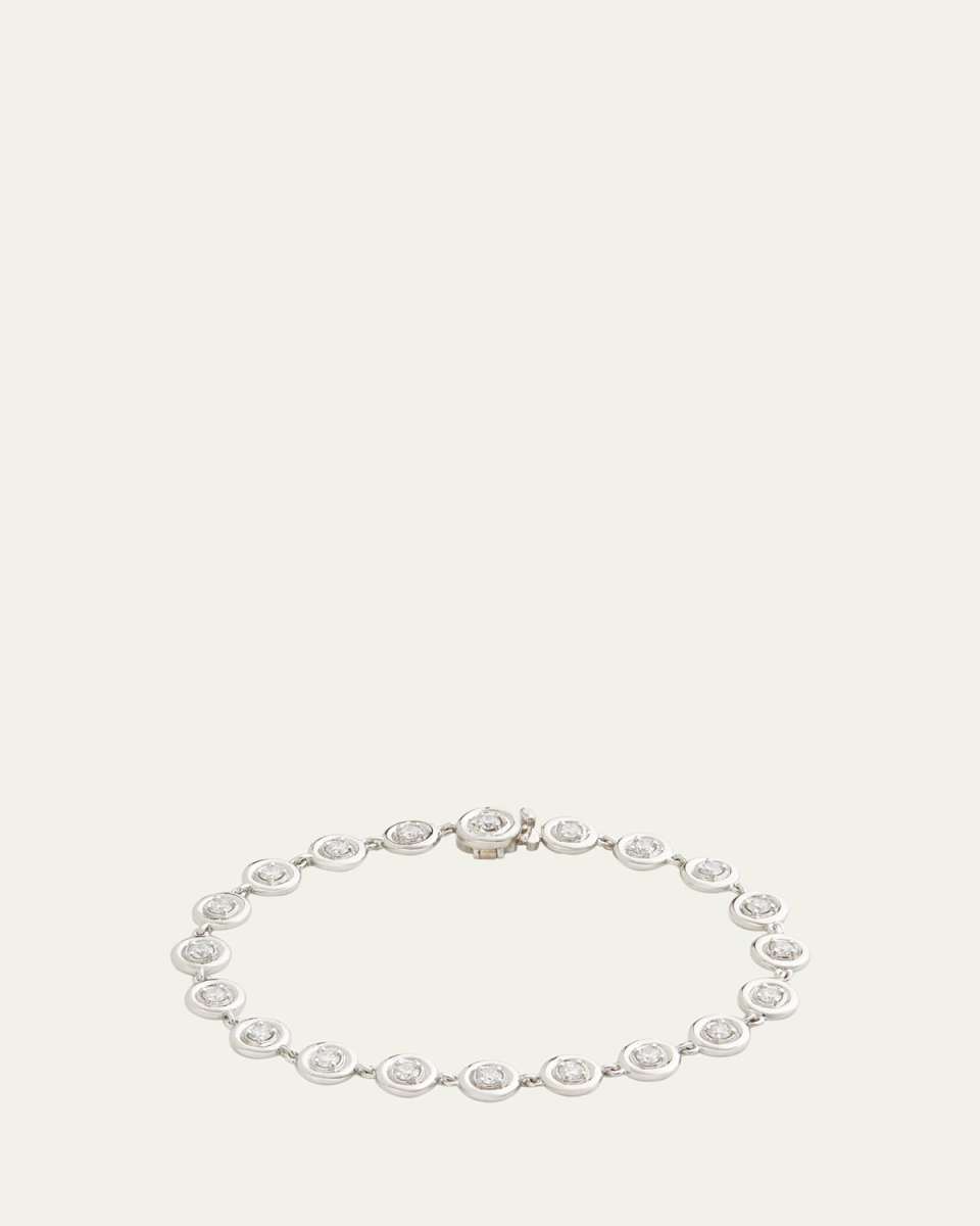 18K White Gold Round Edge Diamond Bracelet